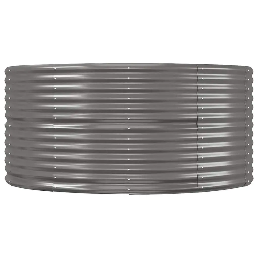 Grey Galvanised Steel Raised Bed Planter