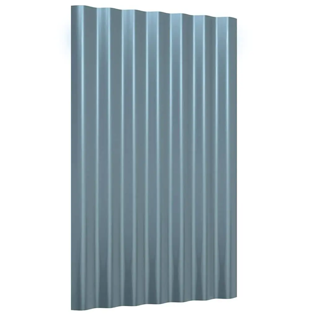 Metal Roof Panels 36 pcs Grey Corrugated Sheets