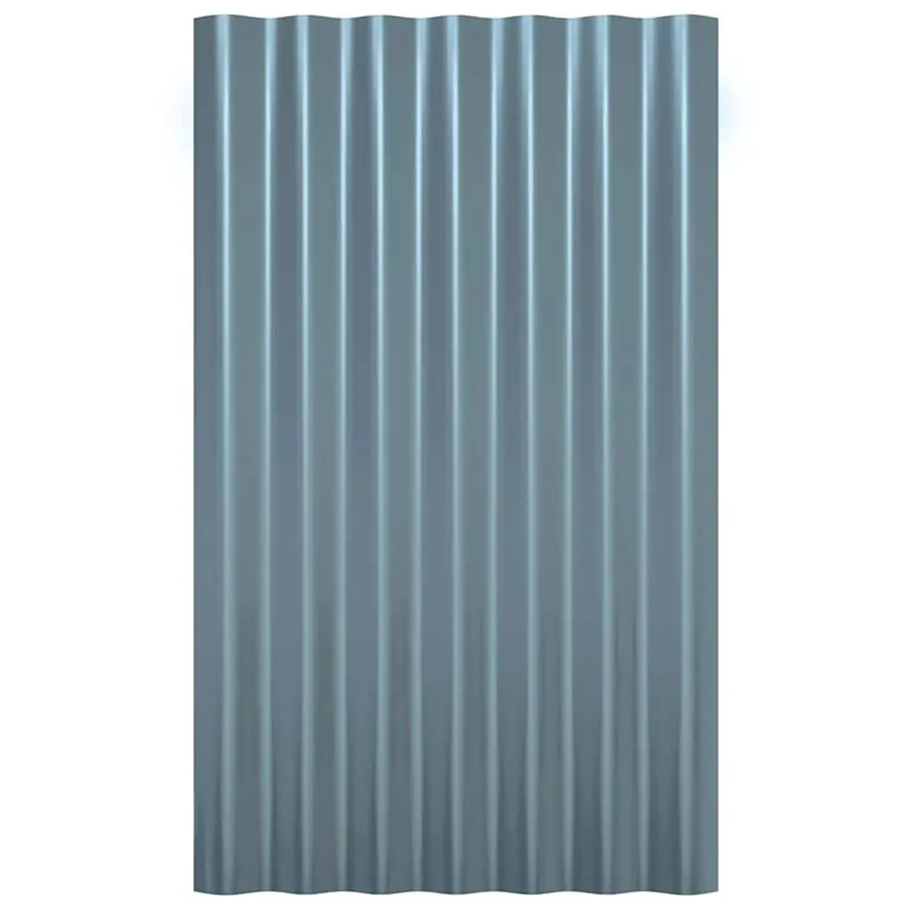 Metal Roof Panels 36 pcs Grey Corrugated Sheets