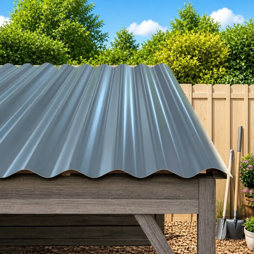 Metal Roof Panels for Outdoor Structures 80x36 cm Galvanised Steel Grey Corrugated 12 Pieces