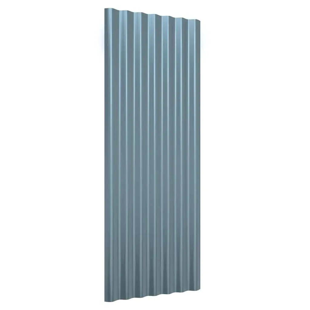 Metal Roof Panels for Shed Garage 100x36cm 12 Piece Grey