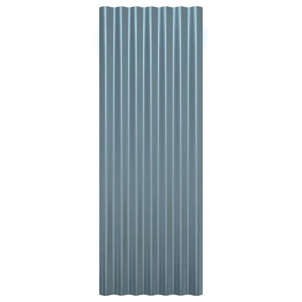 Metal Roof Panels for Shed Garage 100x36cm 12 Piece Grey