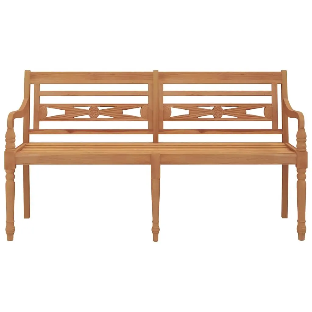 Outdoor Bench 150cm Wooden Garden Seating with Armrests Backrest Curved Design