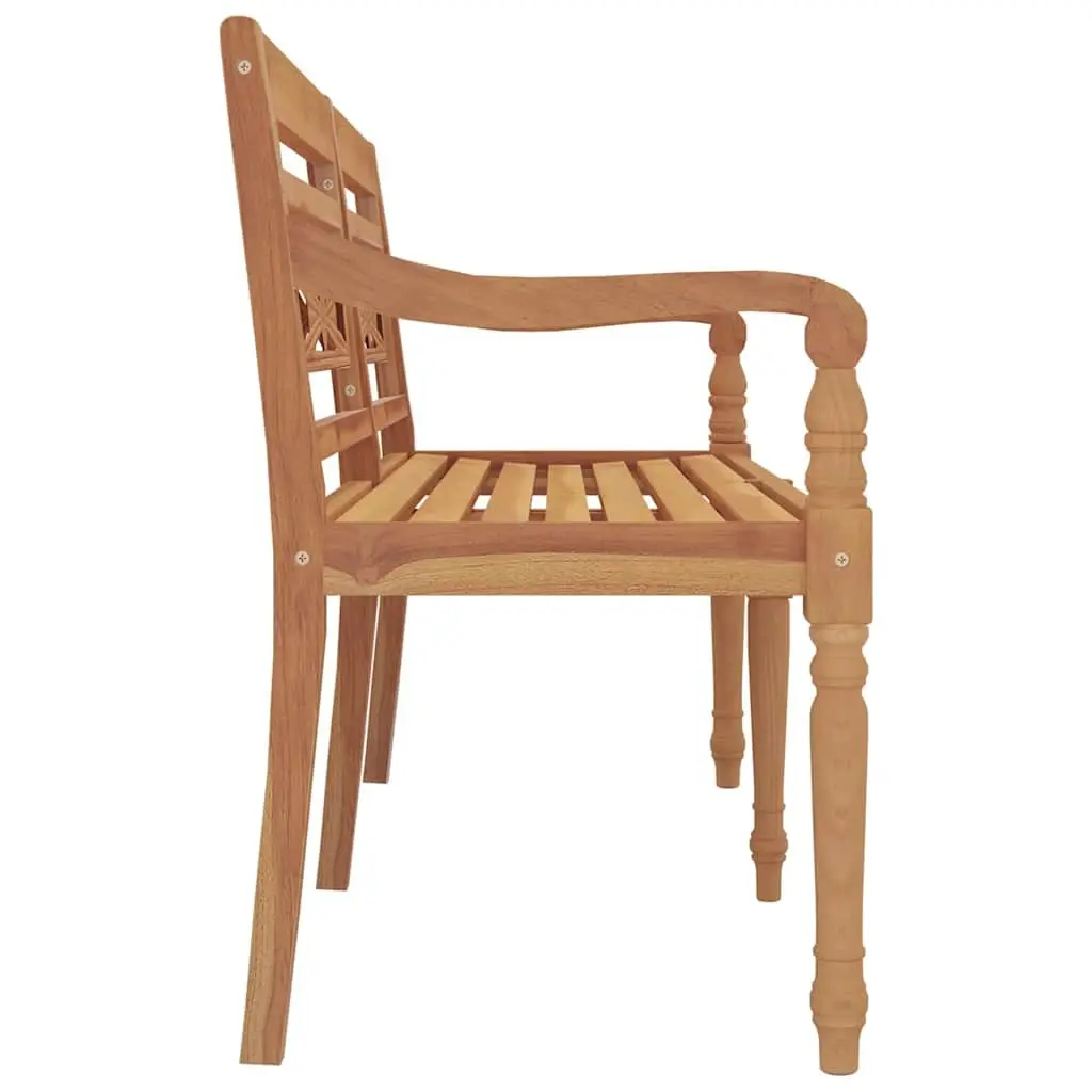 Outdoor Bench 150cm Wooden Garden Seating with Armrests Backrest Curved Design