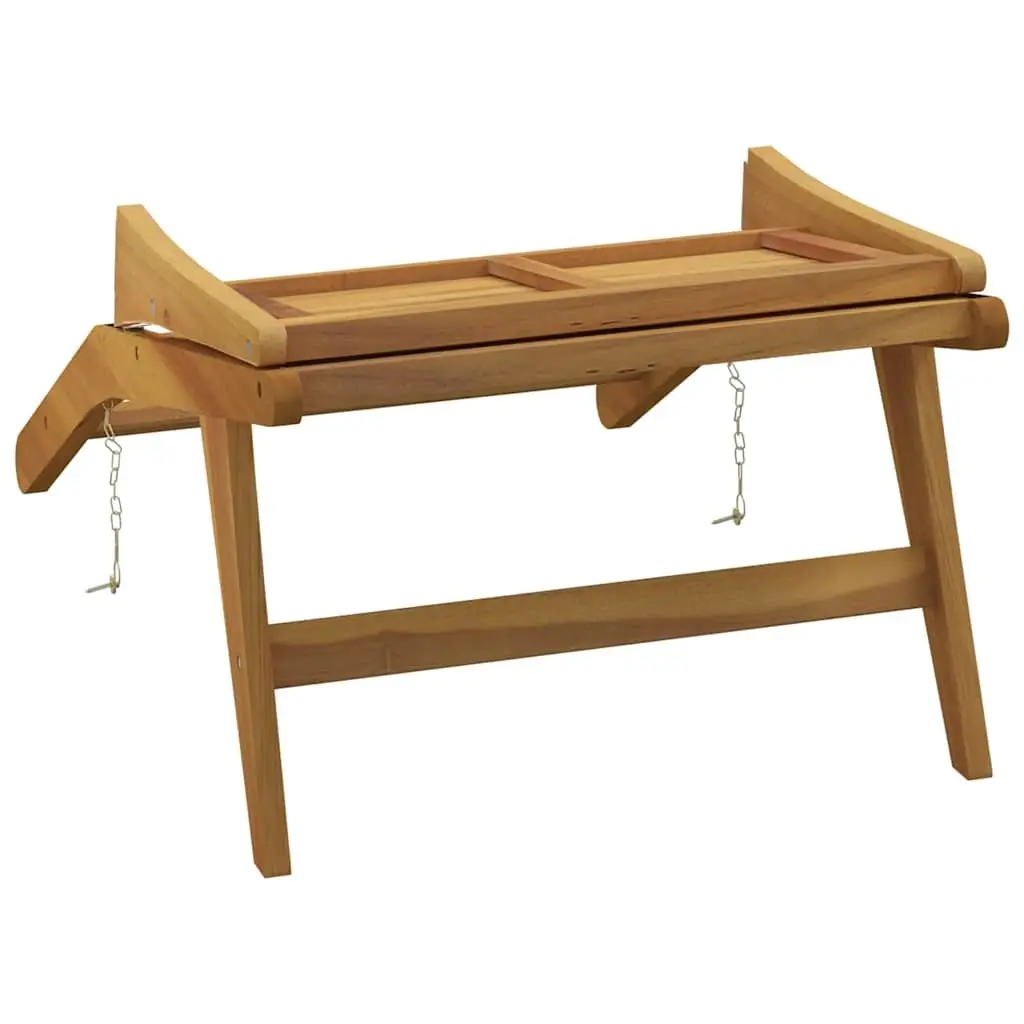 Outdoor Garden Chair Solid Wood Teak Foldable Backrest Patio Seating Brown