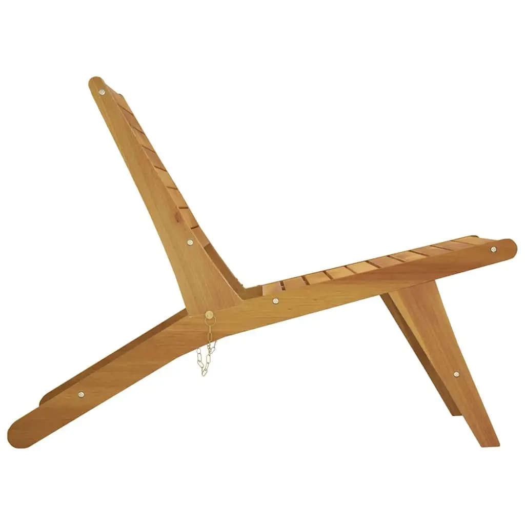 Outdoor Garden Chair Solid Wood Teak Foldable Backrest Patio Seating Brown