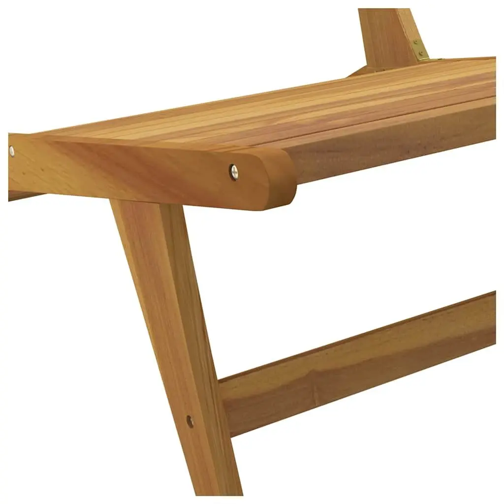 Outdoor Garden Chair Solid Wood Teak Foldable Backrest Patio Seating Brown