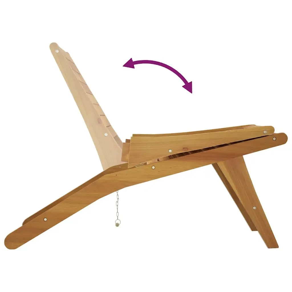 Outdoor Garden Chair Solid Wood Teak Foldable Backrest Patio Seating Brown
