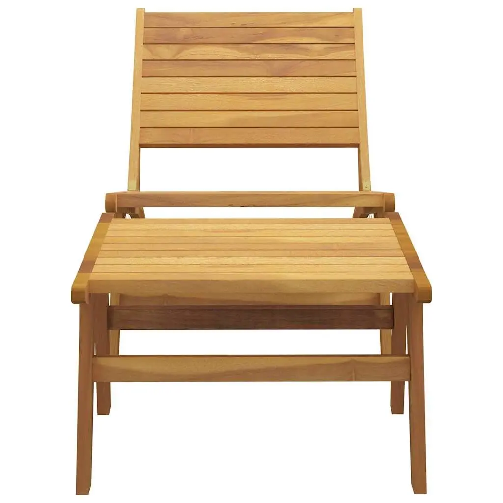 Garden Chair with Footrest Outdoor Patio Furniture Solid Teak Wood Foldable