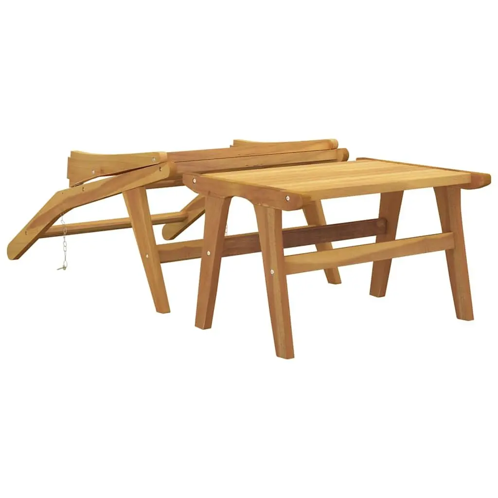 Garden Chair with Footrest Outdoor Patio Furniture Solid Teak Wood Foldable