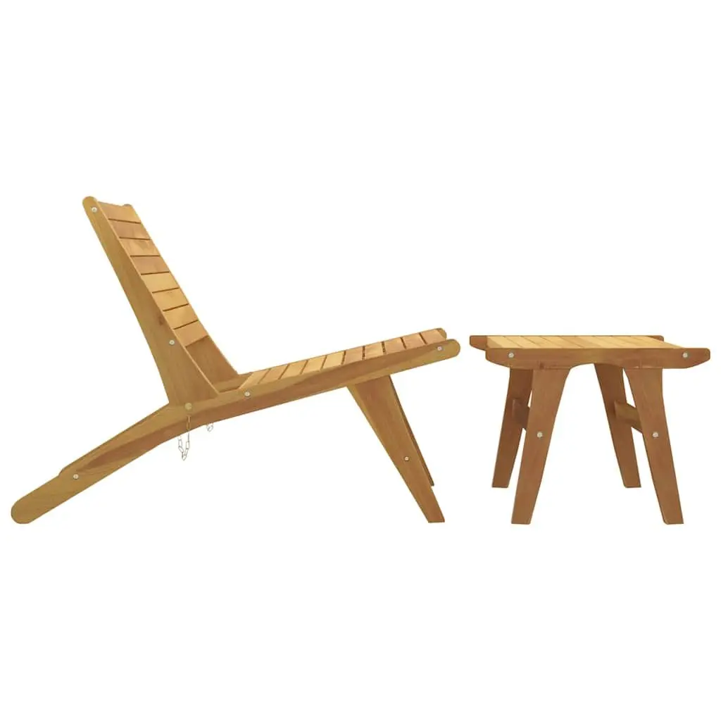 Garden Chair with Footrest Outdoor Patio Furniture Solid Teak Wood Foldable