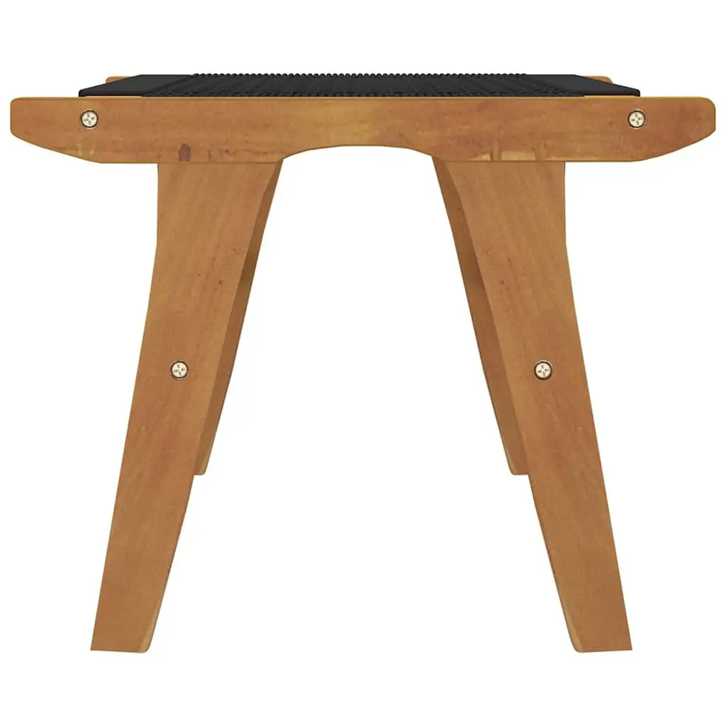 Garden Chair with Footrest Solid Teak Wood Outdoor Patio Seating Foldable Design