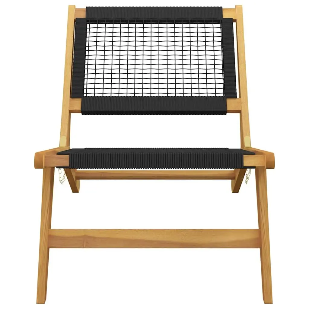 Garden Chair with Footrest Solid Teak Wood Outdoor Patio Seating Foldable Design