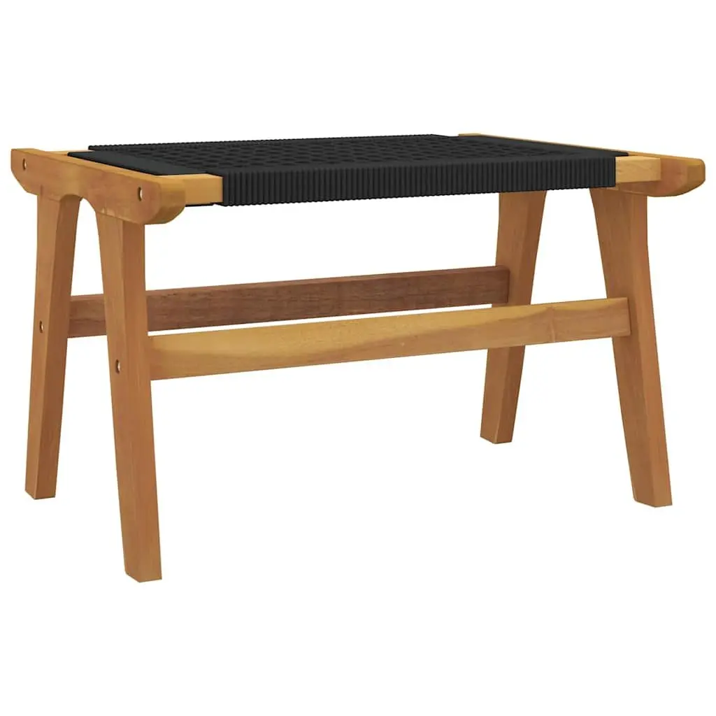 Garden Chair with Footrest Solid Teak Wood Outdoor Patio Seating Foldable Design