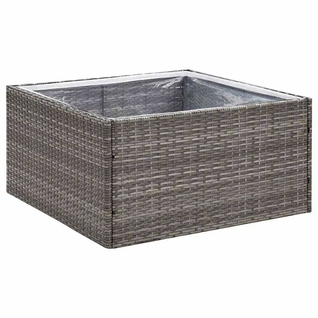 Garden Planter Outdoor Flower Bed Grey 80x80x40cm Steel Frame