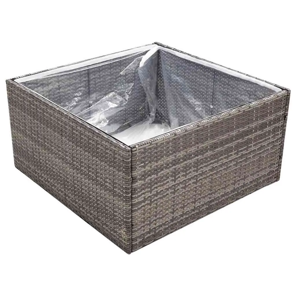 Garden Planter Outdoor Flower Bed Grey 80x80x40cm Steel Frame