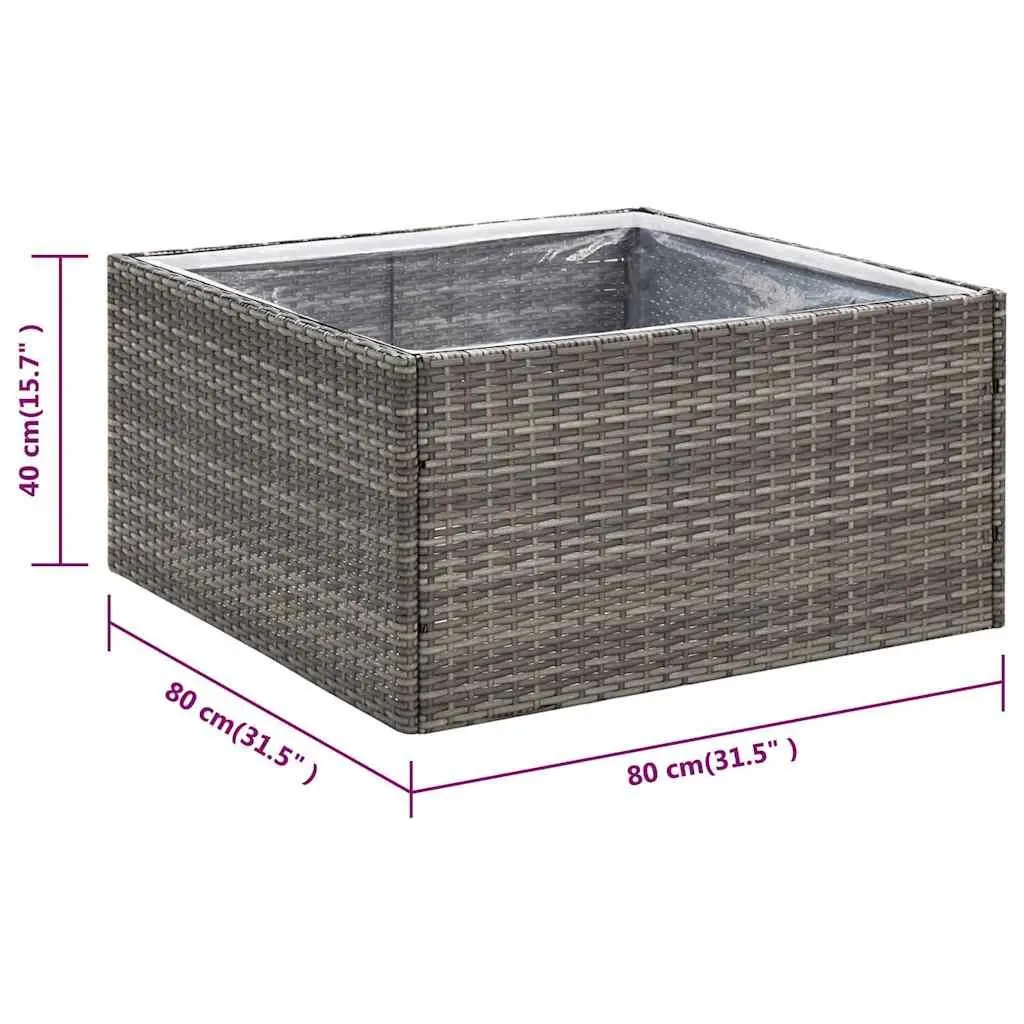 Garden Planter Outdoor Flower Bed Grey 80x80x40cm Steel Frame