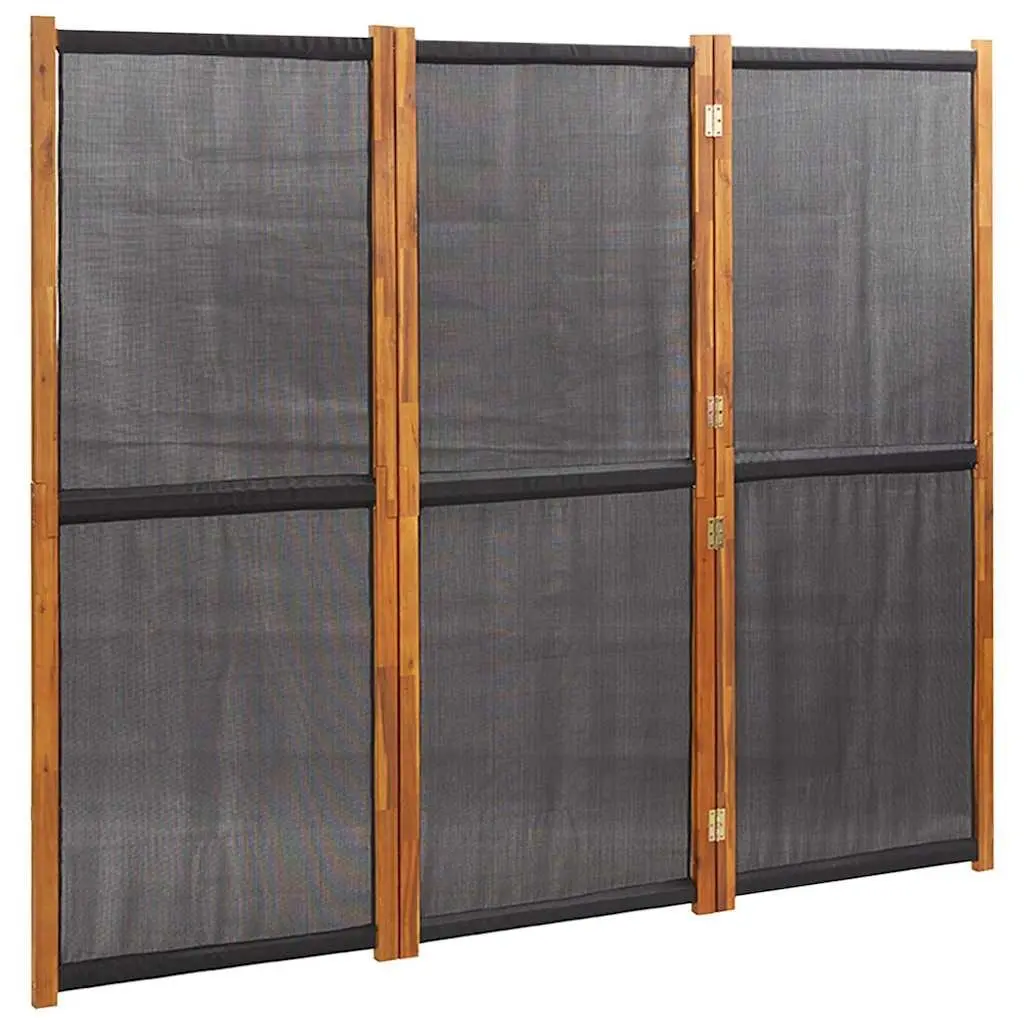3-Panel Black Folding Privacy Screen