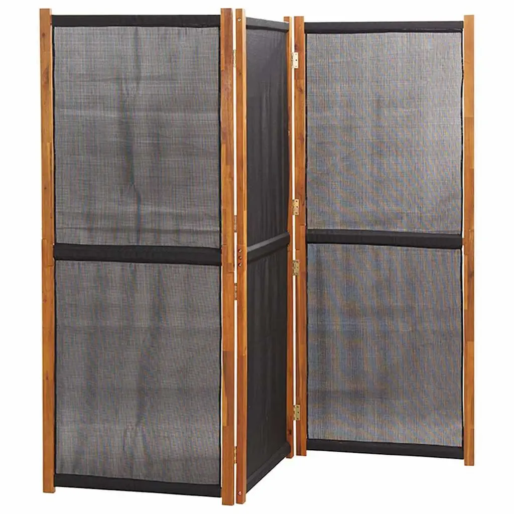 3-Panel Black Folding Privacy Screen