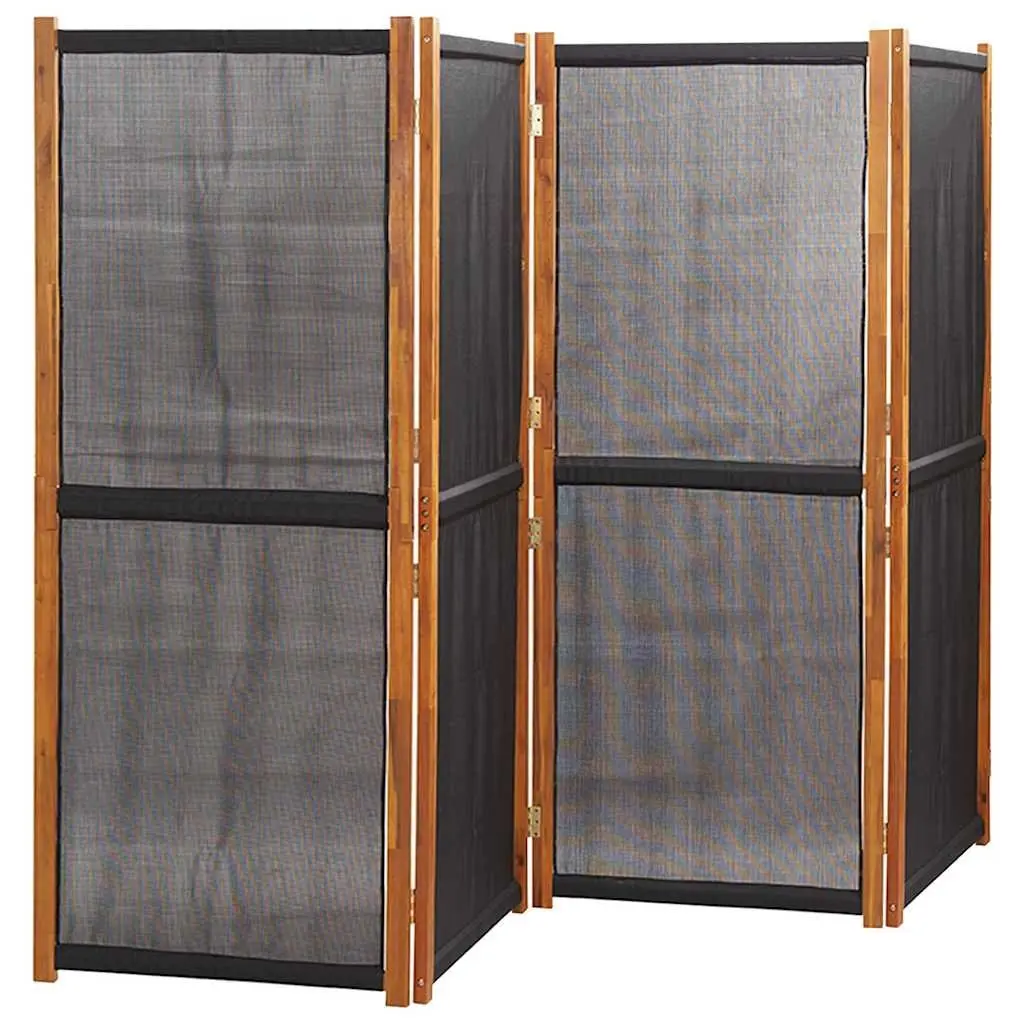 4-Panel Room Divider Screen Indoor Outdoor Black Folding Privacy Partition 280 x 180 cm