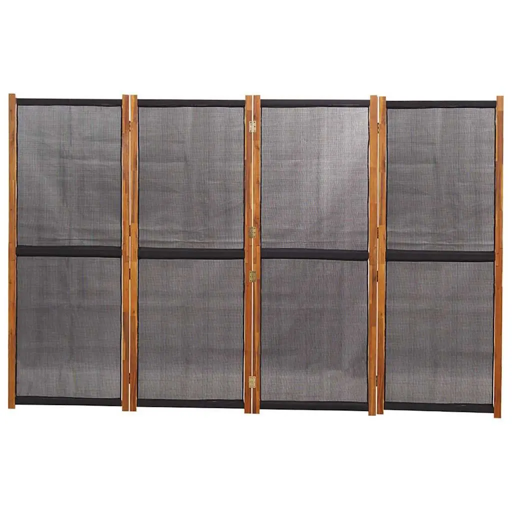 4-Panel Room Divider Screen Indoor Outdoor Black Folding Privacy Partition 280 x 180 cm