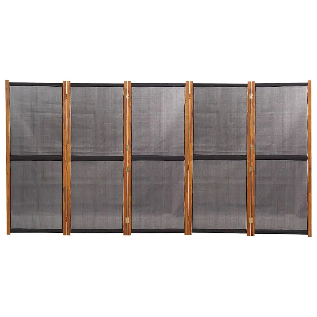 5-Panel Black Foldable Privacy Screen