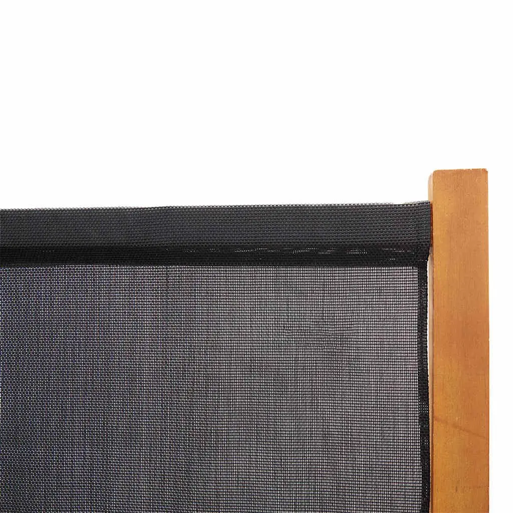 5-Panel Black Foldable Privacy Screen