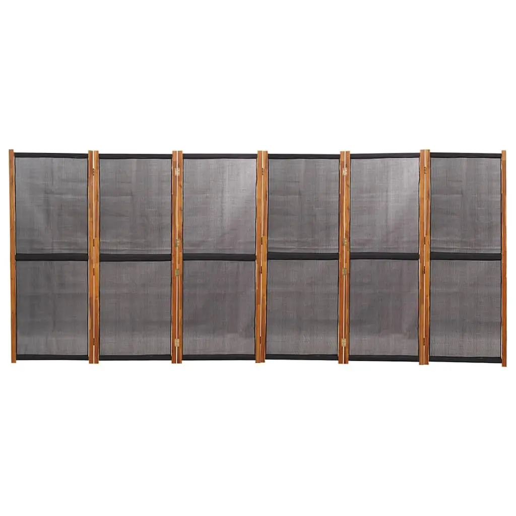 6-Panel Room Divider Screen Black Folding Privacy Partition Indoor Outdoor