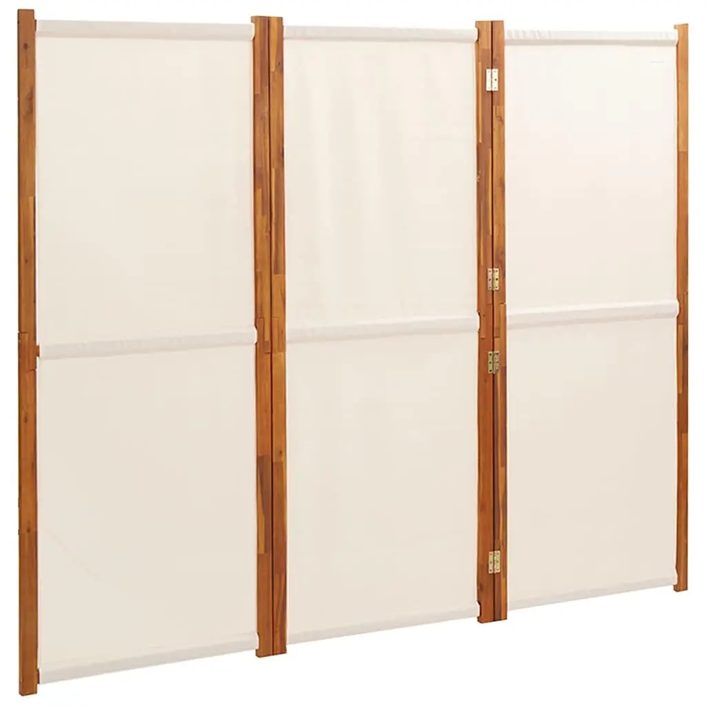 3-Panel Room Divider Cream Privacy Screen Folding Partition Indoor Outdoor