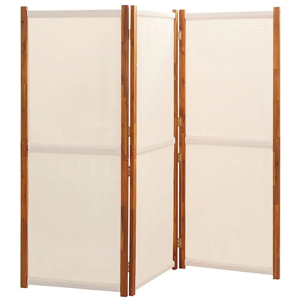 3-Panel Room Divider Cream Privacy Screen Folding Partition Indoor Outdoor