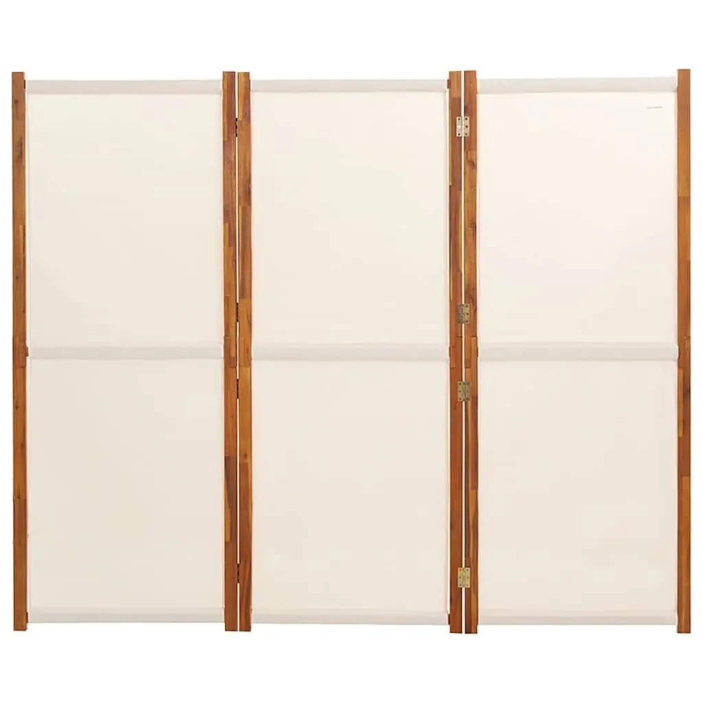 3-Panel Room Divider Cream Privacy Screen Folding Partition Indoor Outdoor