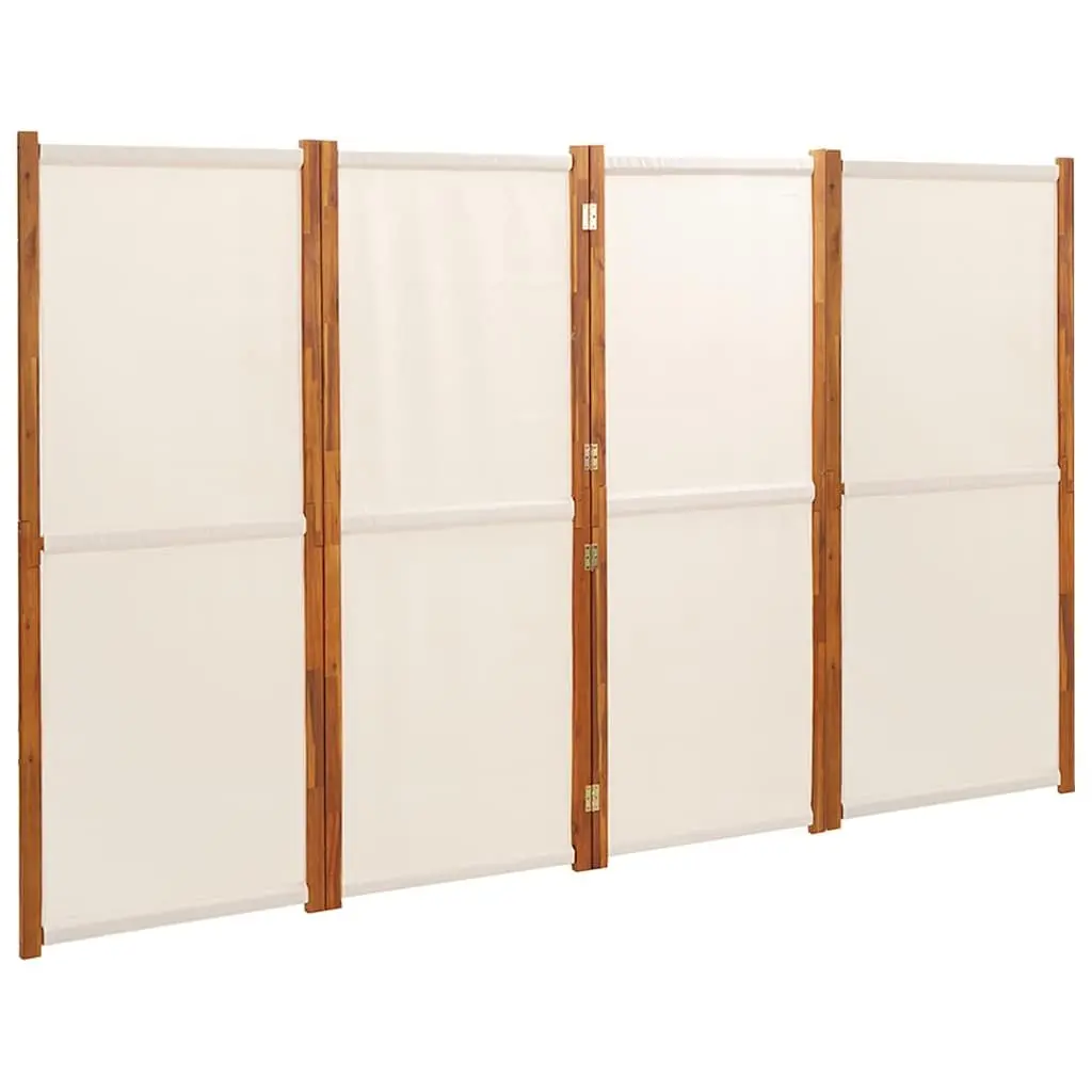 4-Panel Room Divider Screen Cream Foldable Indoor Outdoor Privacy Partition