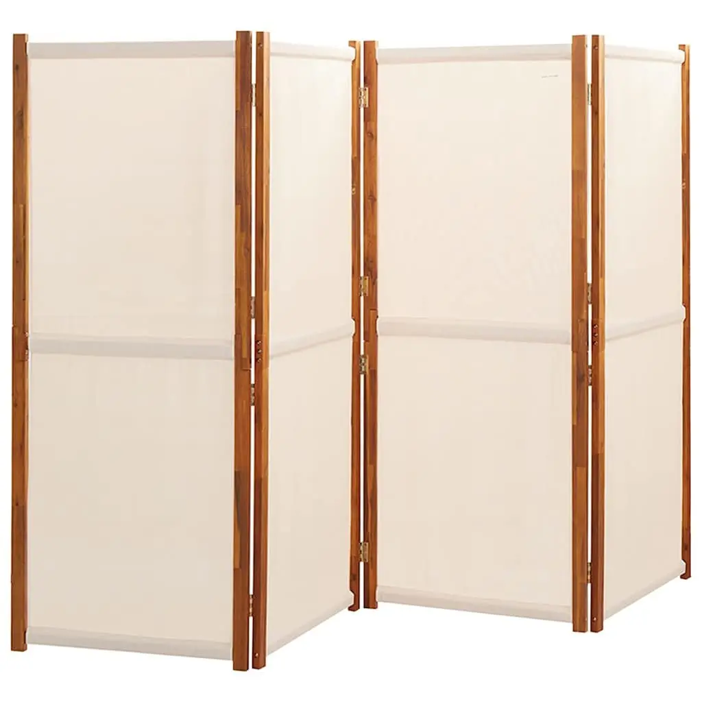 4-Panel Room Divider Screen Cream Foldable Indoor Outdoor Privacy Partition