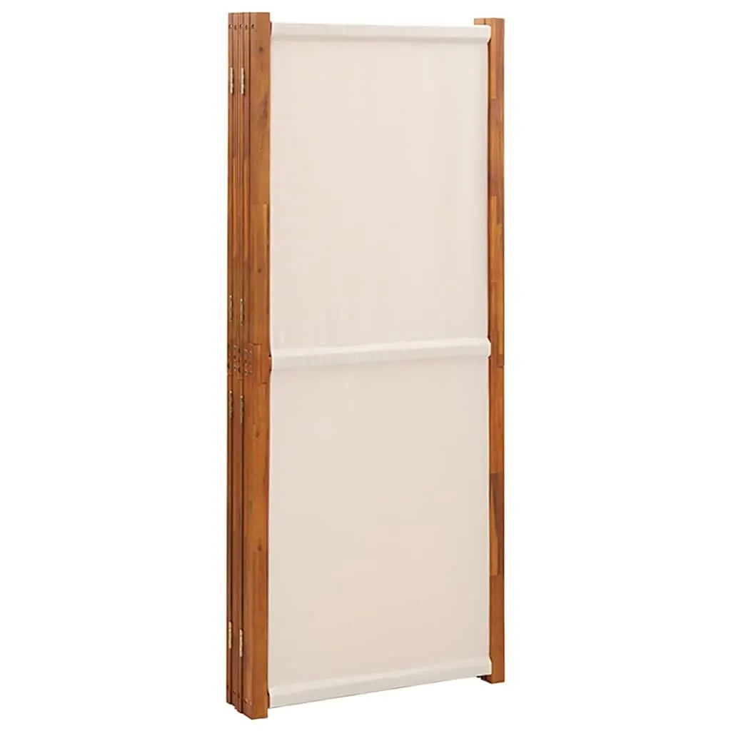 5-Panel Room Divider Indoor Outdoor Cream White Folding Privacy Screen 350 x 180 cm