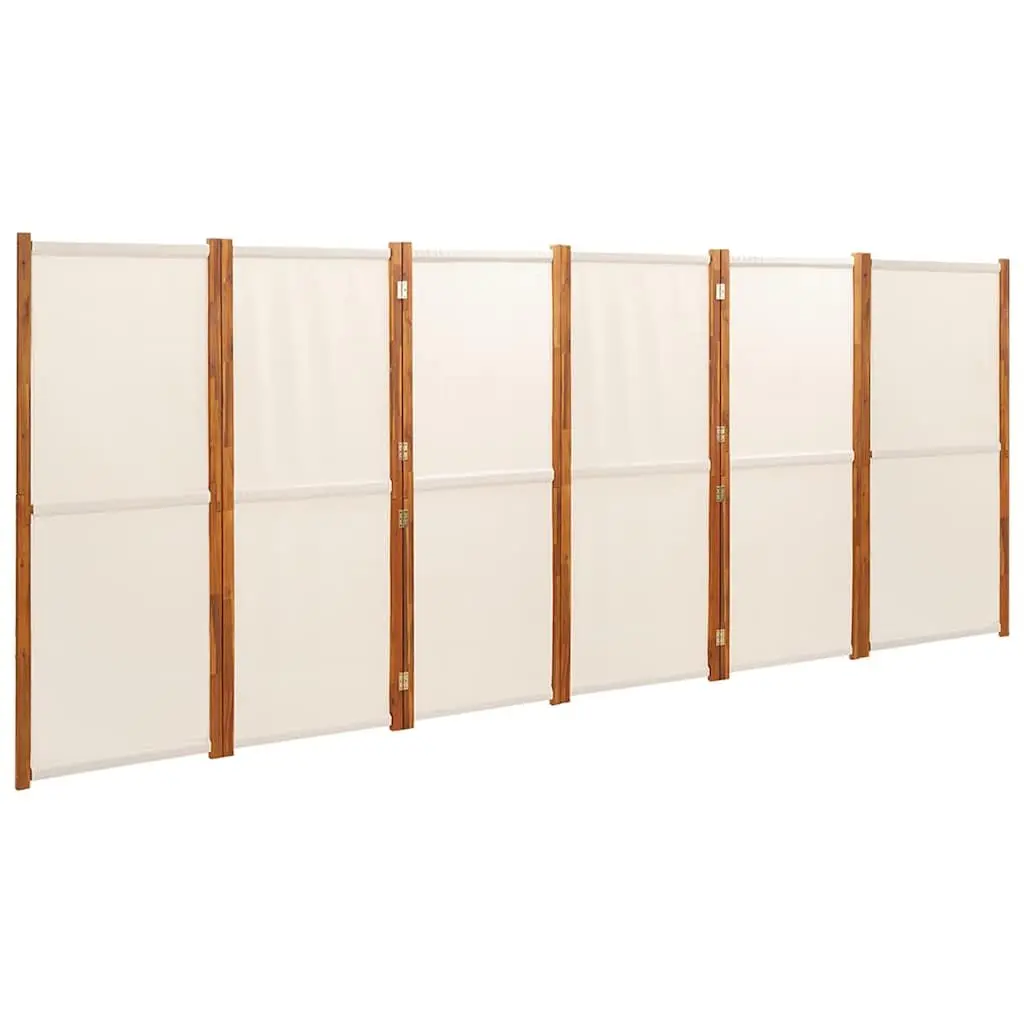 Cream 6-Panel Room Divider Screen