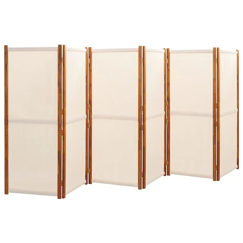 Cream 6-Panel Room Divider Screen