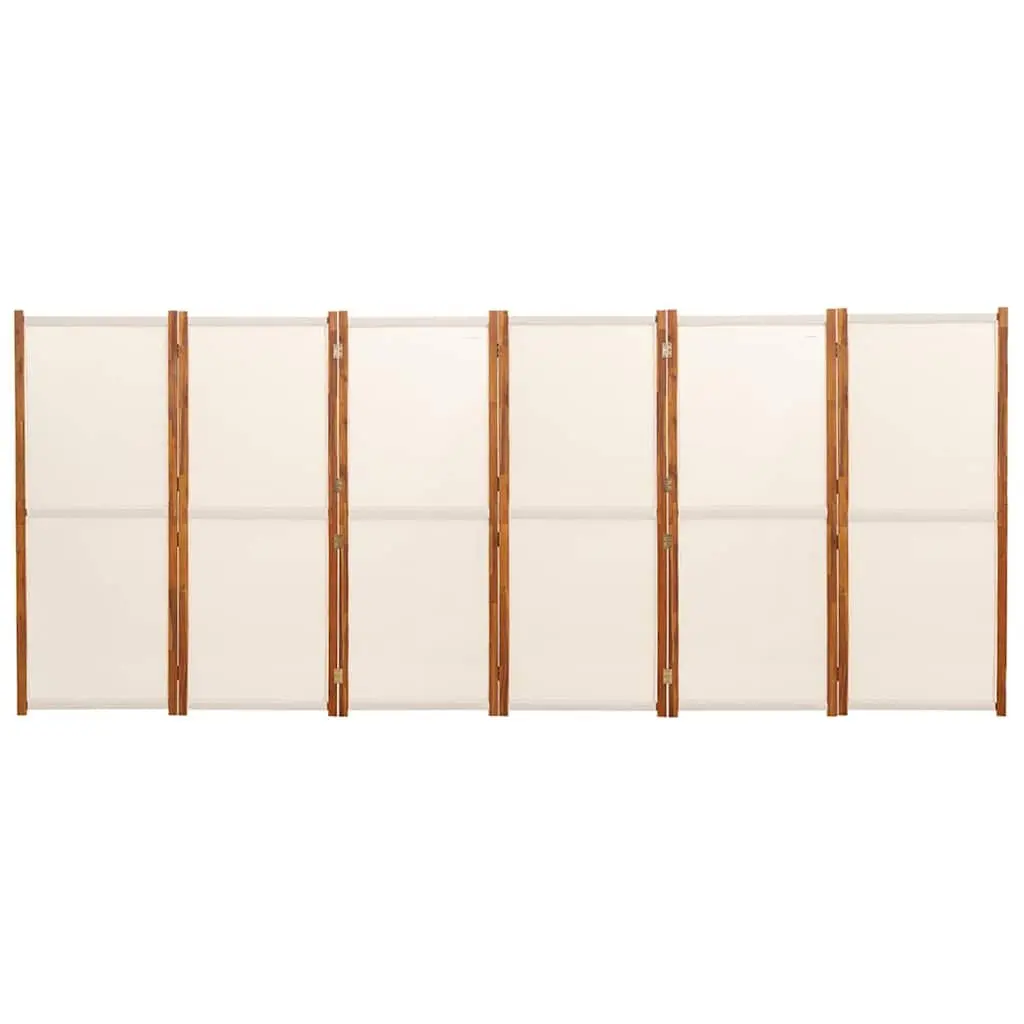 Cream 6-Panel Room Divider Screen