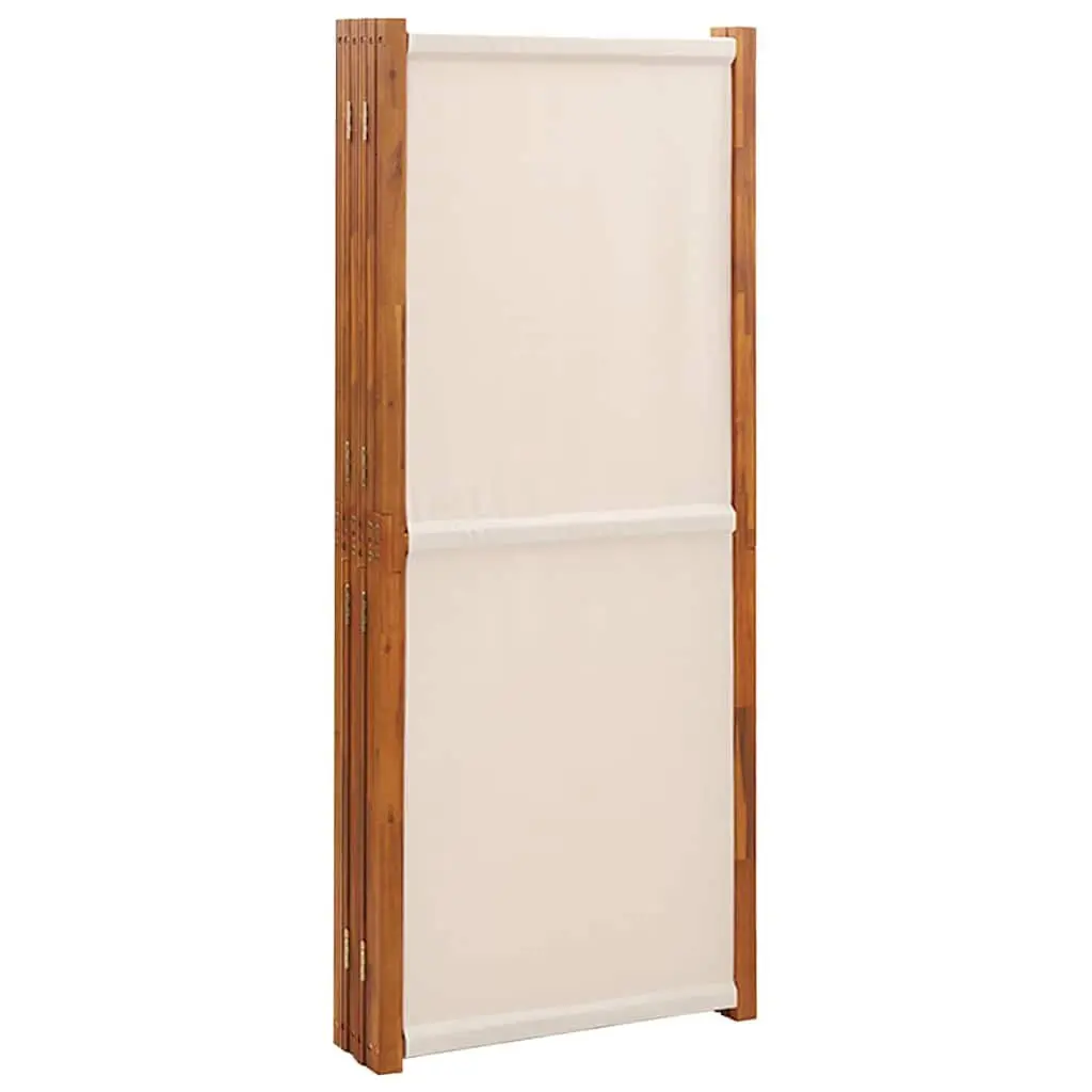 Cream 6-Panel Room Divider Screen
