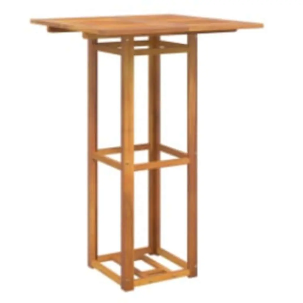 Bistro Table 75x75x110cm Outdoor Garden Dining Coffee Slatted Top Brown