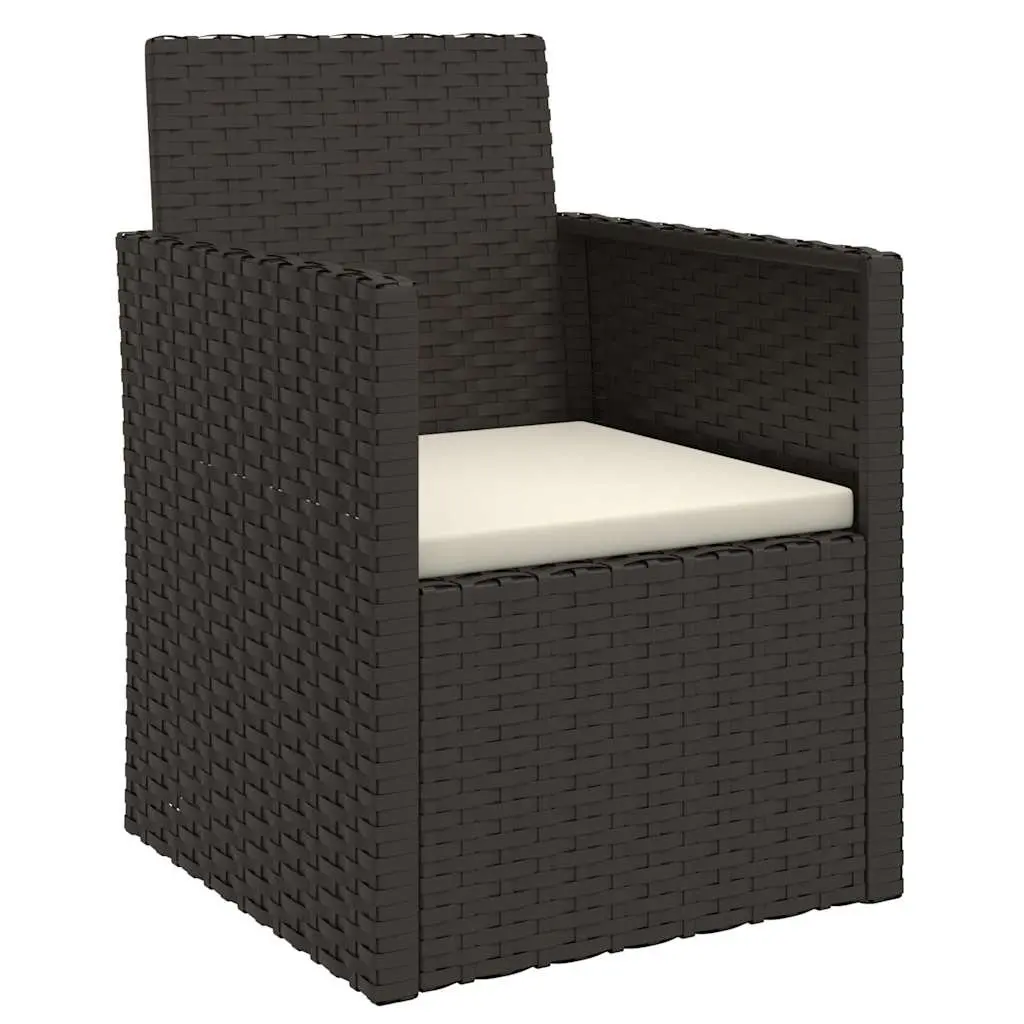 Outdoor Sofa Set Garden 3 Piece Black Poly Rattan