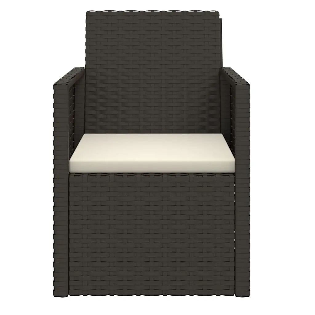 Outdoor Sofa Set Garden 3 Piece Black Poly Rattan