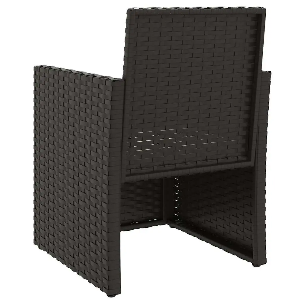 Outdoor Sofa Set Garden 3 Piece Black Poly Rattan