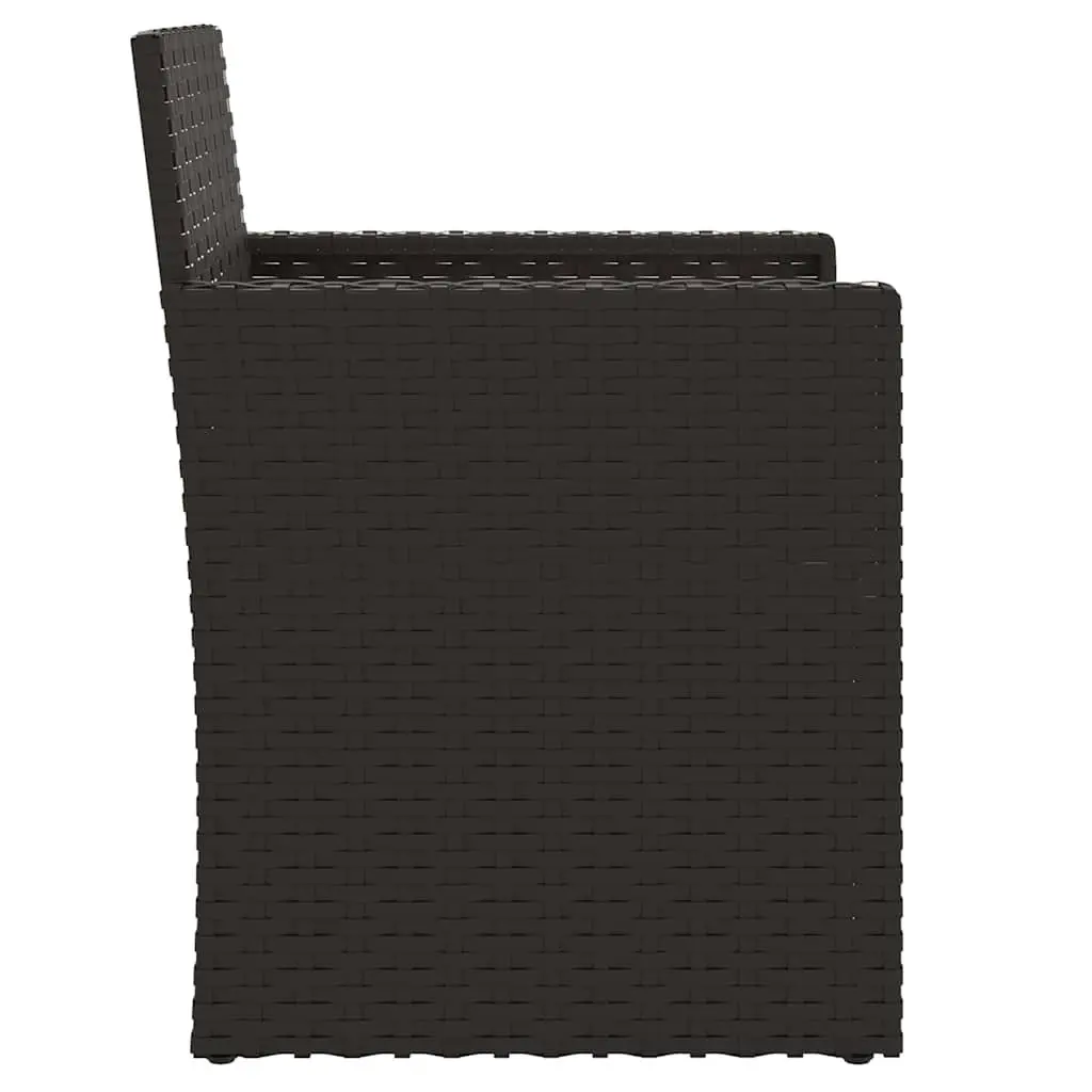 Outdoor Sofa Set Garden 3 Piece Black Poly Rattan