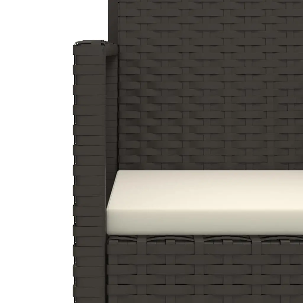 Outdoor Sofa Set Garden 3 Piece Black Poly Rattan