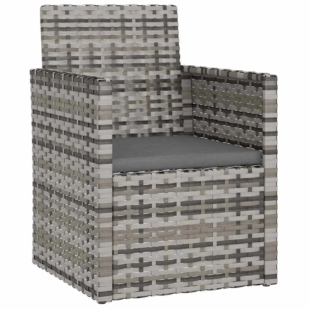 3 Piece Garden Furniture Set Grey Poly Rattan Outdoor Lounge with Cushions