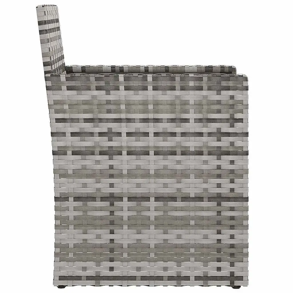 3 Piece Garden Furniture Set Grey Poly Rattan Outdoor Lounge with Cushions
