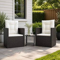 Specifications of 3 Piece Poly Rattan Garden Lounge Set