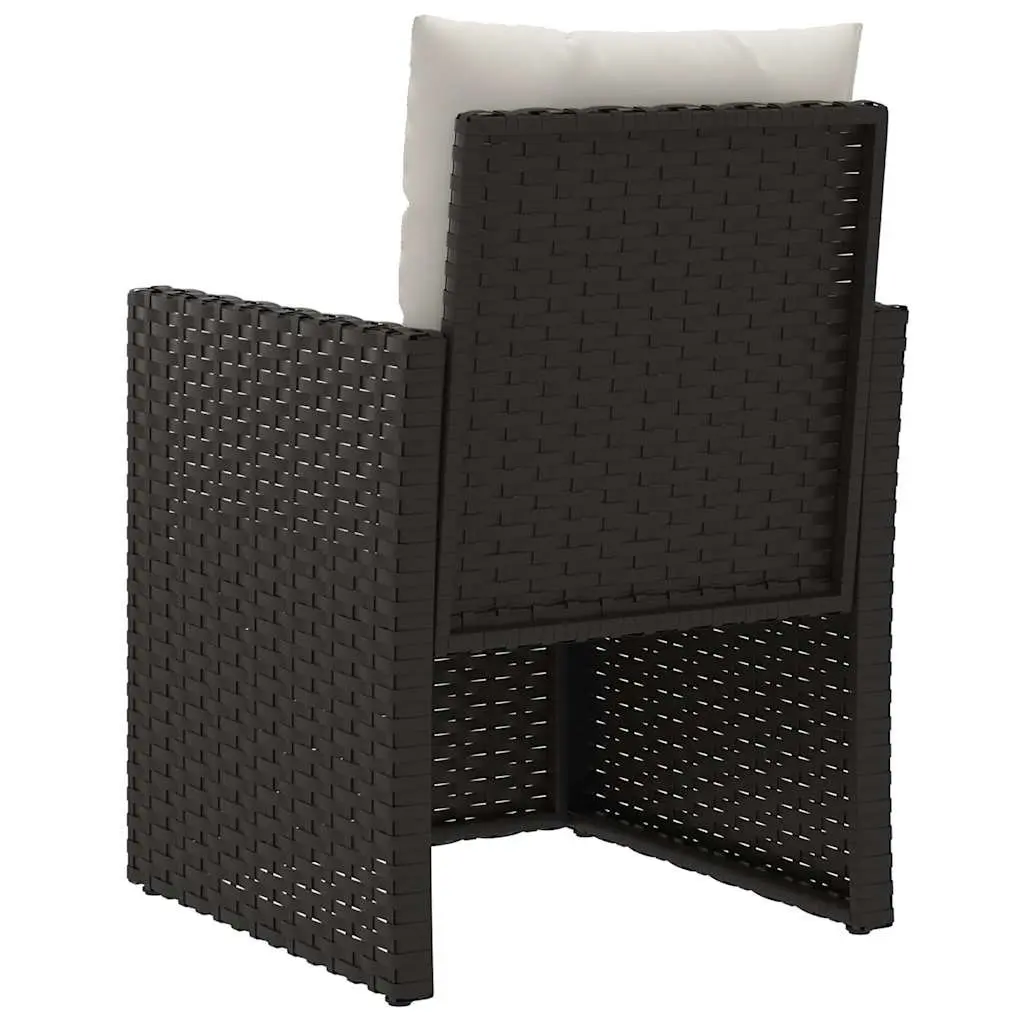 3 Piece Outdoor Lounge Set Garden Use Black Poly Rattan Furniture with Cushions