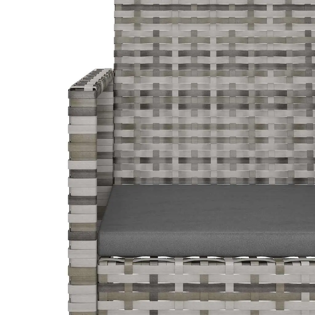 Outdoor Lounge Set 4 Piece Grey Poly Rattan Garden Furniture with Cushions