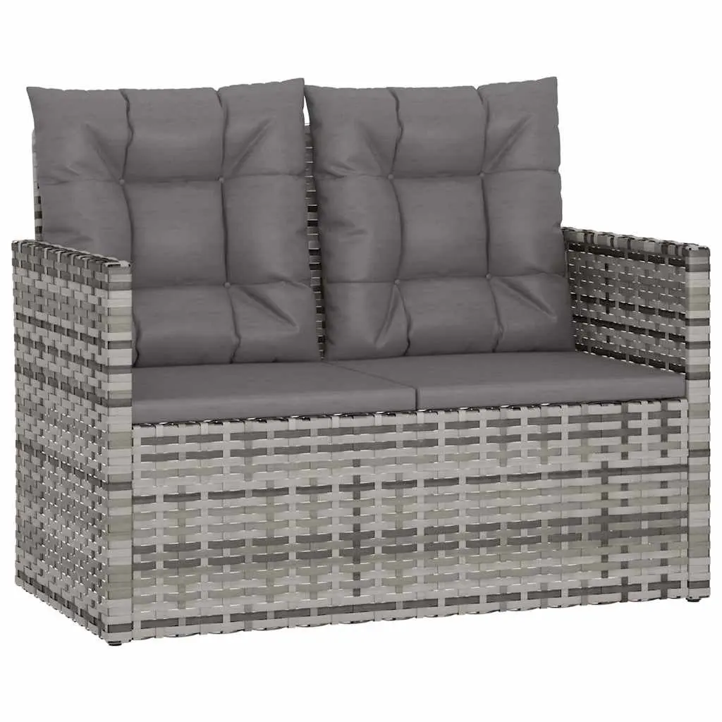 Outdoor Lounge Set Garden 4 Piece Grey Poly Rattan Furniture with Cushions